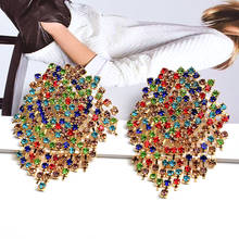 Hot Sale ZA Colorful Rhinestone Drop Earrings High-Quality Fashion Trend Crystal Chain Tassels Jewelry Accessories For Women 2022 - buy cheap