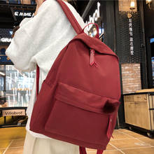 Модный водонепроницаемый нейлоновый женский рюкзак, чистый цвет, Студенческая сумка, школьные сумки, винтажный женский рюкзак для девочек-подростков, дорожная сумка Mochila 2024 - купить недорого