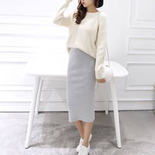 2021 Spring Summer Bodycon Skirts Women Faldas Split Skirt Midi Slim Saias Pencil Skirts For Women Female Knitted Skirt Women's 2024 - buy cheap