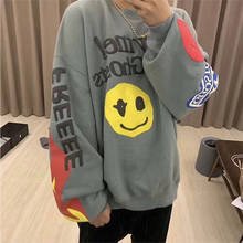 Hip Hop Kanye West Pullover High Quality 3D Letter Smiley Face CPFM.XYZ Lucky Me KIDS SEE GHOSTS CFG Kanye Hoodie Swearshirts 2024 - buy cheap