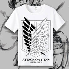 Attack On Titans T-Shirt Mikasa Allen Cosplay Costume White Printed Shirt Summer Short Sleeves Freedom Wings Investigation Corps 2024 - buy cheap