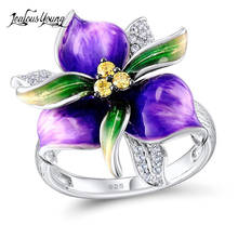Anillos florales para bodas étnicos y azules para mujer, exquisito anillo de compromiso de circonia de Color plateado, accesorios de joyería para regalo 2024 - compra barato