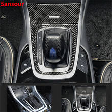 Sansour Carbon Fiber Car Interior Gear Head Shift Knob Panel Cover Trim Sticker Fit For Ford EDGE 2015-2019 2024 - buy cheap