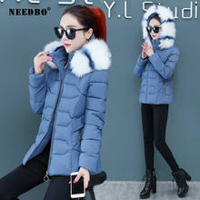 Женская зимняя куртка с меховым воротником NEEDBO, Повседневная теплая парка для женщин, зимние куртки-пуховики, стеганая верхняя одежда, пальто для женщин большого размера 2024 - купить недорого