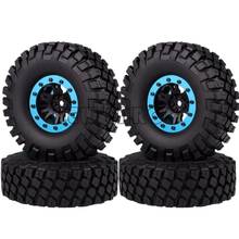 1.9" 4P Nylon Wheel Rim Hub Metal Beadlock & 112mm Rubber RC Tires For RC Car Rock Crawler Axial SCX10 Traxxas TRX4 Jimny Tamiya 2024 - buy cheap