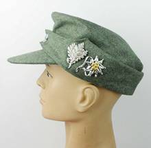Tomwang2012. WWII WW2-Sombrero militar de campo de lana, insignia de francotirador de Metal alemán WH Edelweiss, colección de recreaciones de guerra 2024 - compra barato