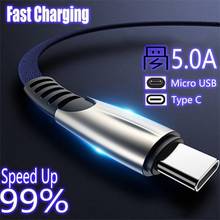 Cable de datos Micro USB tipo C 5A, Cable trenzado de aleación de Zinc para Huawei, Samsung, Xiaomi, LG G5, terciopelo, Nokia 6, 5,4, 2,4 2024 - compra barato