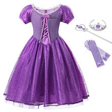 Girls Rapunzl Princess Dress Kids Cosplay Costume Halloween Clothes Baby Child Role-play Tangled Dress for Girl Birthday Party 2024 - buy cheap