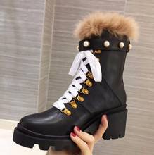 Зимние женские ботильоны; роскошные ботинки; женская обувь на высоком каблуке; Botas Mujer; кожаная обувь; модная женская обувь; Zapatos De Mujer 2024 - купить недорого