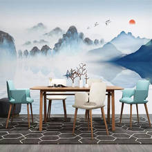 Papel tapiz Mural 3D personalizado, tinta de estilo chino, paisaje de agua de montaña, foto, decoración de pared, pintura, estudio, sala de estar, dormitorio 2024 - compra barato