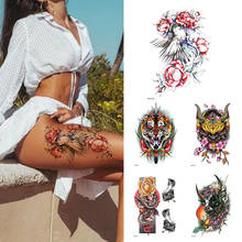 1Sheet Rose Flower Tiger Water Transfer Tattoo Stickers,Women Body Art Temporary Tattoos,Girl Back Breast Tatoos 2024 - buy cheap