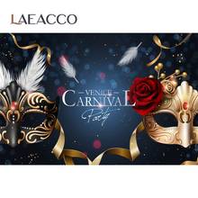 Laeacco Venice Carnival Party Mask Feather Ribbons Polka Dot Poster Photo Backdrop Photography Background Photocall Photo Studio 2024 - buy cheap