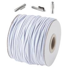Pandahall 2mm 40m Round Elastic Cord Thread Rubber Band Iron Half Cover Crimp End Cap for Jewelry Making DIY Accessories Finding 2024 - buy cheap
