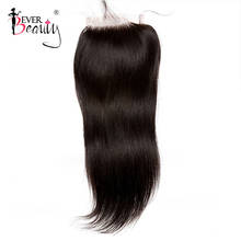 Прямые 4X4 Кружевные бразильские 100% человеческие волосы на шнуровке отбеленные узлы с детскими волосами Remy Ever Beauty Hair Products 2024 - купить недорого