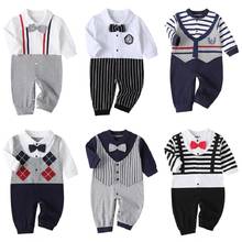 Newborn Baby Boy Romper 2022 Spring Fall Long Sleeves Bowtie Style Baby Clothes Little Gentle Man Baby Jumpsuits 2024 - buy cheap