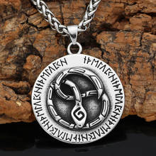 Noridc Viking Snake Rune Stainless Steel Necklace For Men With Valknut Gift Bag 2024 - buy cheap