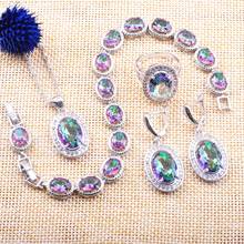 Braele-Conjuntos de joyería de Color plateado para mujer, conjunto de anillo de boda y compromiso, collar, colgante, pendientes de circonia cúbica YZ0115 2024 - compra barato