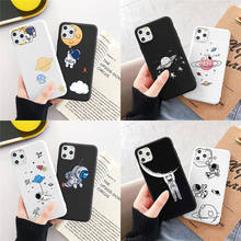 Funda con dibujos animados de astronauta y Luna para iPhone, carcasa de TPU para modelos 12 Mini Pro, 7, 8, 6, 6S Plus, 10 SE 2020, XR, X, XS, 11, 11Pro Max, regalos 2024 - compra barato