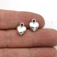 25pcs Antique Silver Plated Heart Charms Pendants for Jewelry Making Bracelet DIY Accessories 12x9mm 2024 - buy cheap