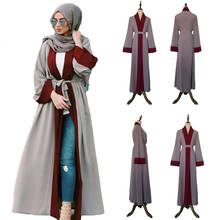 Vestido Vintage Abaya Dubai Maxi, Kimono musulmán Jilbab, Túnica frontal abierta para mujer, cárdigan de manga larga, bata de fiesta islámica, caftán 2024 - compra barato