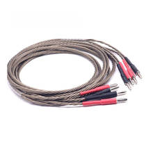 1 par de cables de altavoz de audio OCC chapados en plata 7N, cable de altavoz con enchufe banana 2024 - compra barato