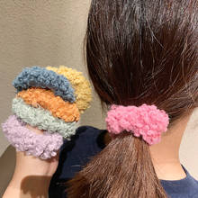 Solid color synthetic wool Elastic rubber hair bands Tie Head rope Accessories Women Girls Scrunchies holder ponytail Headdress 2024 - buy cheap