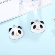 Pingente escolar para pulseira-joias-10 10 pçs-preto e branco-cabeça de panda 2024 - compre barato
