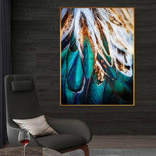 Moderno pintura de diamantes abstrato azul verde dourado 5d pintura mural arte bordado de diamantes sala de estar decoração interior 2024 - compre barato