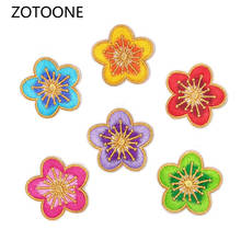 ZOTOONE-Parches de flores para ropa a rayas, hermosas insignias de flores, pegatinas para ropa, parches bordados para niños, apliques DIY 2024 - compra barato