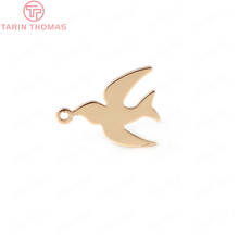 10PCS 12x14MM 24K Champagne Gold Color Plated Brass Swallow Charms Pendants High Quality Diy Jewelry Accessories 2024 - buy cheap