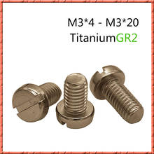 50 unids/lote de tornillo de cabeza redonda puro de titanio GR2 M3 * L con cabeza cilíndrica, tornillo ranurado pequeño anticorrosivo M3 * 4/5/6/8-20 2024 - compra barato