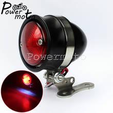 Luz LED trasera estilo Brat para motocicleta, lámpara de parada trasera Vintage para Harley, Chopper, Bobber, Cafe Racer, con luz para matrícula 2024 - compra barato