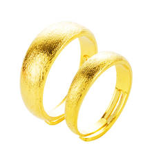 2021 nova moda coreano redondo fosco aberto casal anéis para mulher 24k ouro cor largura dedo amizade jóias acessórios 2024 - compre barato
