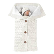 Зимнее одеяло для новорожденных мальчиков и девочек вязаное крючком теплое Пеленальное Одеяло спальный мешок 2024 - купить недорого