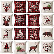 45x45cm Cartoon Santa Claus Elk Christmas Pillowcase 2020 Christmas Decor for Home Merry Christmas Ornament Navidad Xmas Gifts 2024 - buy cheap