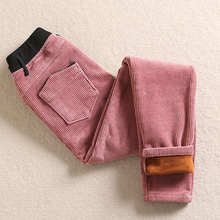 Autumn Winter Plus Velvet Thicken Corduroy Pants Long Casual High Waist Trousers Women Women Warm Harem Pants Sweatpants HK236 2024 - buy cheap