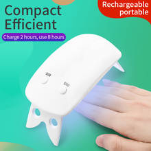 Cordless 6W White Mini Nail Dryer Machine UV LED Lamp Portable Nail Lamp Art Tool USB Cable Single Finger Lamp Rechargeable Lamp 2024 - buy cheap