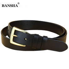 Women's Belt Cow Genuine Leather Waist Strap Belt High Quality Solid Brass Pin Buckle Female Ladies Female Belts for Jeans 2024 - buy cheap
