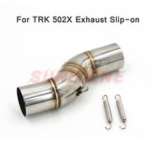 Slip on Exhaust Motorcycle Middle Pipe Motorcross Connect Link Tube Modified Muffler Stainless Steel Pipe For TRK 502X 502 X 2024 - buy cheap