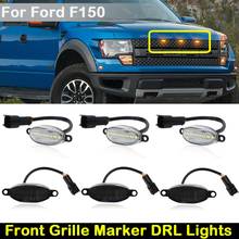 3Pcs For Ford F150 SVT Raptor Clear Smoked lens Amber LED Front Grille Running Light Marker DRL Lights 2024 - buy cheap