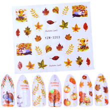 9 Designs For Choose Autumn Maple Leaf Landscape Design Decals Nail Art Water Transfer Stickers Full Wraps Nail Tips Decorations 2024 - buy cheap