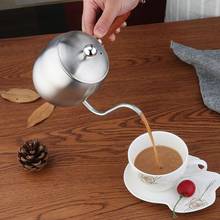 500ml de aço inoxidável mini pote café gotejamento chaleira japonesa com alça madeira cafe m68e 2024 - compre barato