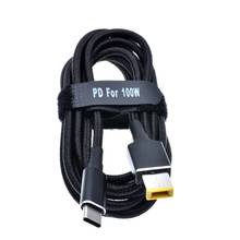 Новый адаптер питания кабель тип-c штекер в квадратный наконечник Мужской конвертер шнур для lenovo Thinkpad ноутбука Тип USB C кабель 2024 - купить недорого