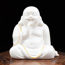 White porcelain big belly smile Maitreya Buddha home office decoration lovely character craft gift living room decoration 2024 - buy cheap