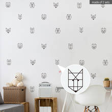 Nordic Style Bear Fox Wall Stickers Geometirc Aniamls Mural Wallpaper Baby Boy Bedroom Living Room Home Decoration 2024 - buy cheap