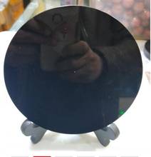 Placa de obsidiana preta natural, espelho fengshui de 15cm, pedra de obsidiana preta, disco de cristal de cura reiki 2024 - compre barato