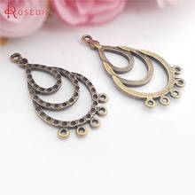 (F657)20 pieces 44x22mm Antique Bronze Alloy Drop Shape Earrings Connector Charms Diy Jewelry Findings Accessories Wholesale 2024 - buy cheap