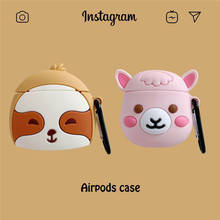 Alpaca Sloth Silicone Case for AirPods Cute Protective Cover Bluetooth Earphone Case for Airpods 2 Accessories with Keychain 2024 - buy cheap