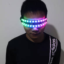 Gafas de sol LED para fiesta de baile, máscara LED brillante, Rave, gafas EDM, espectáculo láser de escenario para DJ 2024 - compra barato