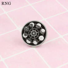 RNG New round black magic turntable Ferris wheel metal pin star sky moon star personality creative seal Lapel dress Brooch 2024 - buy cheap